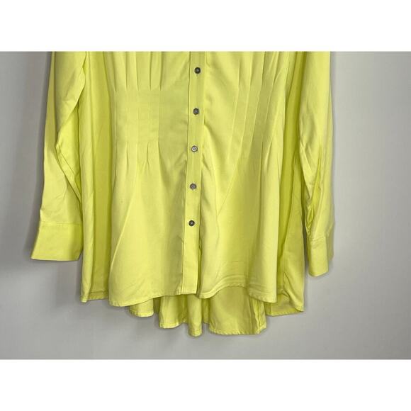 Soft Surrounding Long Sleeve Collared Neck Button-Up Shirt Womens Size PL Yellow - Picture 3 of 8